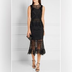 Jonathan Simkhai Fringed Guipure Lace Peplum Top in Black Size 4